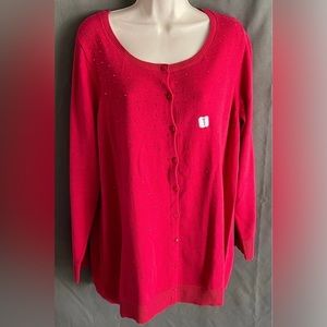 (10) NWOT women's buttoned cardigan Catherines (0X) MSRP $88